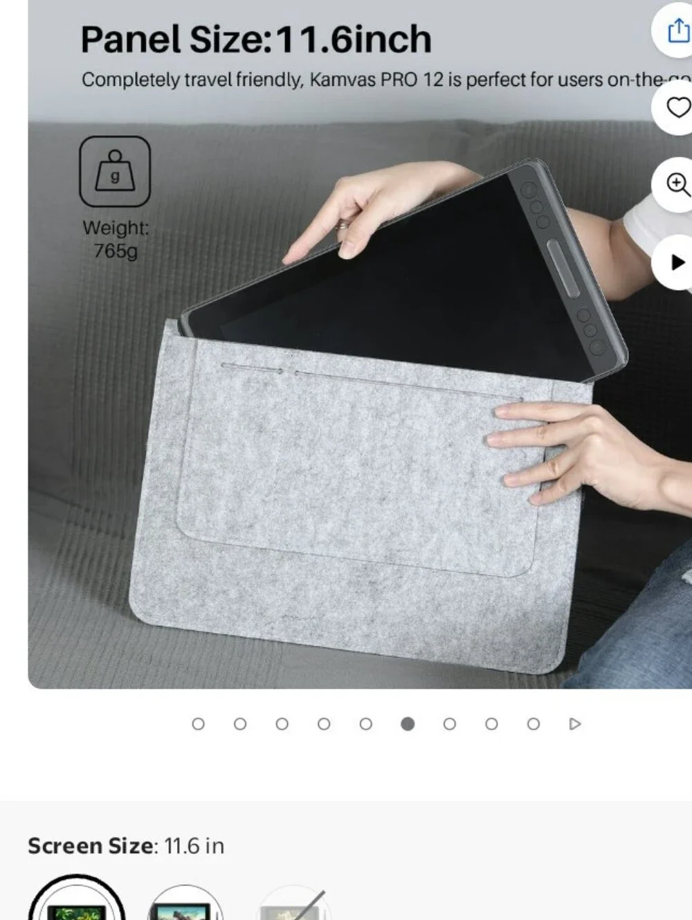 Huion Kamvas Pro12 Graphics Drawing Tablet.  8192 Pressure Sensitivity.